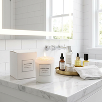 Bougie parfumée de luxe beige en forme de pivoine, pot en verre blanc, cire de soja florale 3D, aromathérapie, style crémeux minimaliste, décoration d'intérieur, cadeau