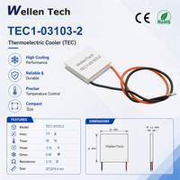 Modules de refroidissement TEC à refroidissement rapide WellenTech TEC1-03103-2 20x20x4.4 mm 3.76 V 3.9 8.46 W Plaquette Bi2Te3 pour chambre d'échantillonnage thermique