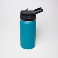 Bouteille d'eau en acier inoxydable de 12 oz, bouteille isotherme sous vide 304 avec couvercle à paille rabattable breveté, paille détachable, conception anti-fuite