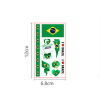 Autocollants de tatouage temporaires pour les fans de football, feuilles d'autocollants de tatouage pour le visage, drapeau national, bannière