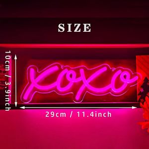 Enseigne néon LED XOXO alimentée par USB, personnalisable, étanche IPX3 pour bar, pub, club, fête à domicile, centre commercial, décoration murale - Product Image 3