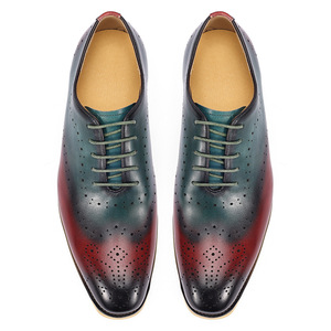รองเท้าอ็อกซ์ฟอร์ดหนังแท้ทำมือสำหรับผู้ชาย พร้อมเชือกรองเท้าแบบคลาสสิก และลายพิมพ์ชุดแต่งงาน - Product Image 5