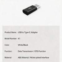 Adaptador Micro USB Hembra a USB-C Macho 2.1, Convertidor OTG para Transferencia de Datos y Carga para Teléfonos/Tabletas Android Tipo-C - Marca wfyear