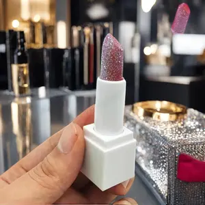 Private Label Vegan Lipstick Customized 12-Colour Diamond Design Waterproof New Release