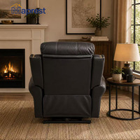 Sillón Reclinable Eléctrico con Masaje y Calefacción, Control Remoto, Tapicería de Cuero Sintético para Personas Mayores, Sala de Estar y Apartamento