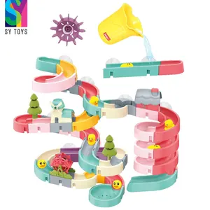 SY Baby-juguete de baño para bebé, juego de pista de ensamblaje, pato bonito, exquisito tiempo de baño, juguetes con accesorios multicolores