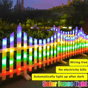 Lumières de Clôture Solaire à Led pour l'Extérieur, Décorations de Vacances, 8 Modes, Bordure de Clôture Blanche, Décoration de Patio de Paysage - Product Image 2