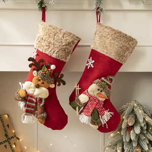 <span class=keywords><strong>Chaussettes</strong></span> de Noël sacs-cadeaux Décorations de Noël <span class=keywords><strong>Chaussettes</strong></span> de Père Noël Cartoon Décoration de scène de cadeau pour enfants - Product Image 1