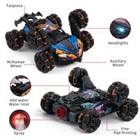 AiJH Coche de Acrobacias RC de 2.4 GHz con Luz y Spray, Camioneta Todoterreno 4WD con Control Remoto, Coches RC de Escalada de 6 Ruedas