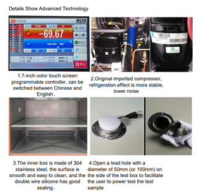 Chambre d'essai programmable pour l'âge des plastiques électroniques de 80L à 1000L, changement rapide de température et humidité constante, garantie 1 an - Product Image 6