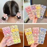 Chouchous pour cheveux en tissu à motif floral champêtre avec pompon fleur de tulipe pour enfants