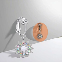 Faux bijoux de corps Xinfocus : Nouvelle tendance, faux piercing de nombril en forme de fleur, bijoux de corps sans perçage