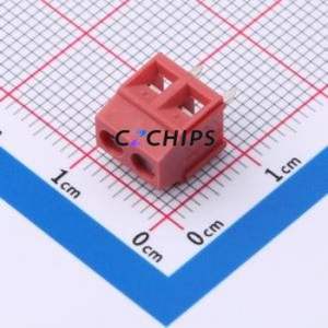 DB125-3.81-2P-RD-S Screw Terminal Block Through hole Component (THT),P=3.81mm Connector 1x2P 3.81mm Red Through Hole - Product Image 1