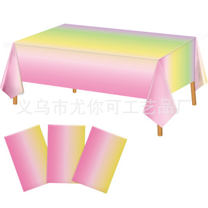 Laser Iridescent <b>Tablecloth</b> 137x274cm Disposable Waterproof for Party Venue Setup - Product Image 3