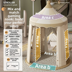 Wholesale Kids Play Tent Indoor Princess Castle Playhouse with <b>Light</b> & <b>Window</b> - Durable Polyester Baby Children Toy for Girls - Product Image 5