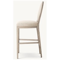 Chaise de salle à manger moderne à dossier rond, design traditionnel, structure en bois, coussin rembourré, siège haut