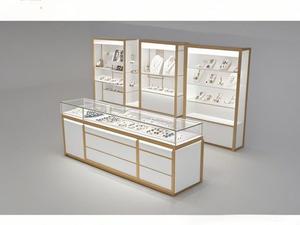 ตู้โชว์เครื่องประดับสมัยใหม่ |   ตู้โชว์กระจกพร้อมไฟ LED สำหรับออกแบบร้านขายเครื่องประดับ - Product Image 1