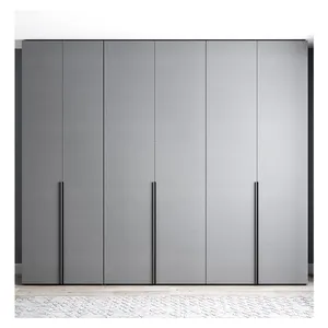 Nodic Luxury Home Wooden Closet Bedroom Storage Furniture Space Saving Wardrobe Wall Grey Gloss Wardrobes Cupboard for Clothes