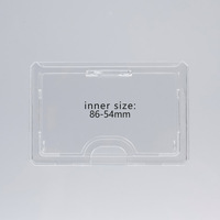 Porte-badge d'identification rigide horizontal en plastique transparent super durable avec fente latérale pour cartes, lanières incluses, vente en gros usine