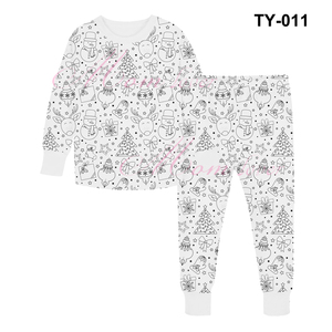 Custom Crianças Natal Pijama Set DIY Coloring Desenho Pintura Artesanato Kit Atacado Promoção <span class=keywords><strong>Kids</strong></span> Sleepwear - Product Image 2