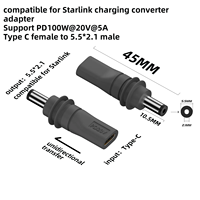 Convertisseur étanche DC 5,5*2,1 vers Type C 100W, adaptateur PVC de haute qualité compatible avec l'adaptateur de charge Starlink pour chargeur d'ordinateur portable