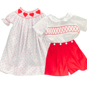Nouvelle tendance 2024 Valentine fille robe smockée enfants vêtements toutes tailles 100% coton conception personnalisée en gros du Vietnam - Product Image 3