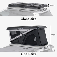 Tente de toit de voiture ADA OVERLAND Z-Type, grande capacité, imperméable, pour 2-3 personnes, coque rigide en aluminium, avec tapis anti-humidité