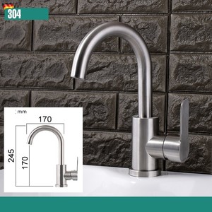 Torneira de água quente Cabilock de aço inoxidável com orifício único, torneira de água doméstica para pia de cozinha - Product Image 6