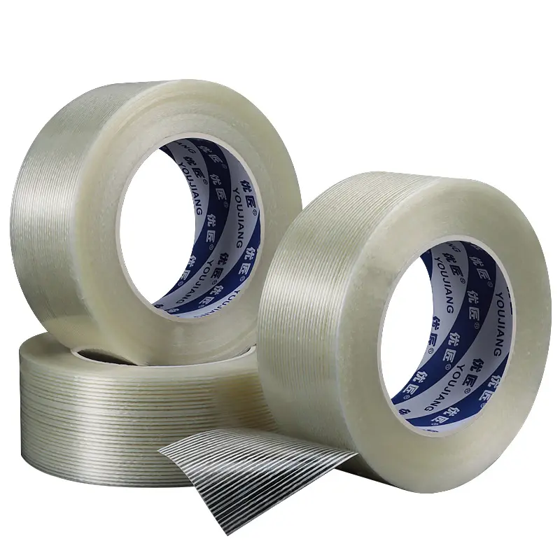 YOUJIANG No Residual High Adhesion Adhesive Reinforced Fiberglass Tape Filament Tape For Binding Of Wires And Weights