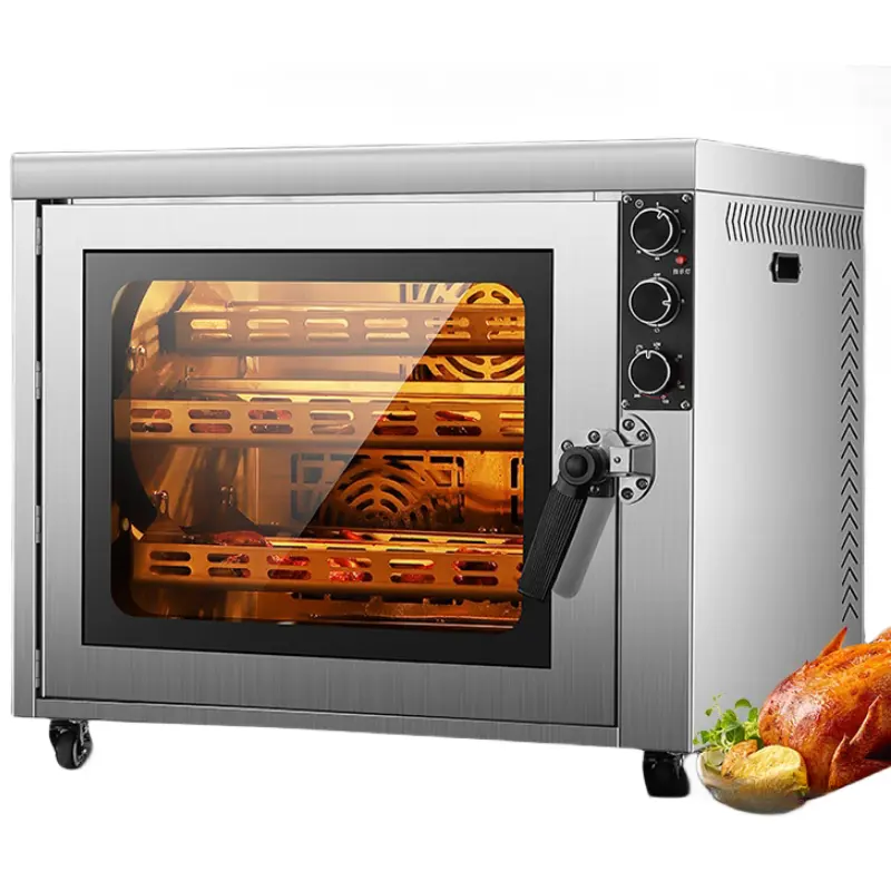 Hiệu quả nhỏ hoàn toàn tự động sưởi ấm điện gà Rotisserie nướng điện quay gà nướng máy