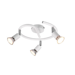 Barre d'alimentation à 3 spots GU10 blancs, style moderne, idéale pour l'éclairage des ambiances et l'accentuation en décoration. - Product Image 1