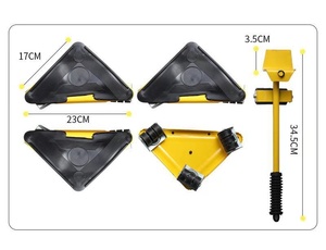 Juego de 4 Elevadores de Muebles de Acero Resistente, con Ruedas Giratorias de 360 Grados, de Grado Industrial para Mover Muebles - Product Image 5