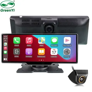 9,3 Zoll WiFi Carplay Android Auto 2CH Auto DVRs Aufnahme monitor mit drahtlosem AHD 1080P GPS Navigation FM Auto Multimedia Player