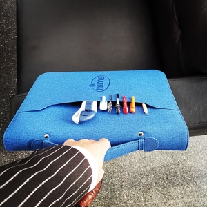 Hotroyal màu xanh A4 dây kéo biểu tượng cá nhân tùy chỉnh <span class=keywords><strong>padfolio</strong></span> với clipboard giấy vali phong cách Pháp lý tài liệu tổ chức thư mục - Product Image 2