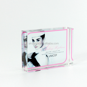 Beaux cadeaux de mariage ou d'anniversaire mémorables personnalisés <span class=keywords><strong>Presse</strong></span>-papiers en verre à cadre photo en cristal - Product Image 1