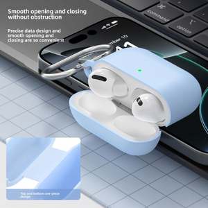 Étui de protection pour casque en silicone souple pour <span class=keywords><strong>AirPods</strong></span> 4 Pro2 Étui écologique compatible avec <span class=keywords><strong>AirPods</strong></span> <span class=keywords><strong>Pro</strong></span> 3 souple avec crochet - Product Image 4