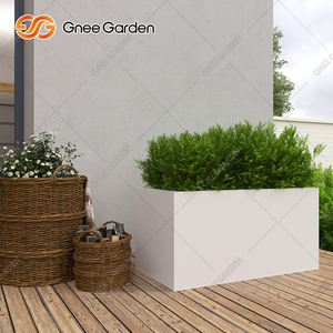 กระถางต้นไม้เหล็กชุบสังกะสีแบบทันสมัย-กระถางปลูกต้นไม้ทรงสี่เหลี่ยมขนาดใหญ่สำหรับทำสวน - Product Image 6