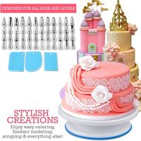 Hochwertiges 333-teiliges Umweltfreundliches Tortendekorations-Set Kunststoff-Harz Spritztüllen Fondant Kuchendekoration Backzubehör
