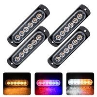 Lámpara de Advertencia LED de 6 Luces, 12v 24v, Luz Estroboscópica para Parrilla, Barra LED Indicadora, Luces Laterales, Accesorios para Camiones, Amarillo, Blanco, Azul