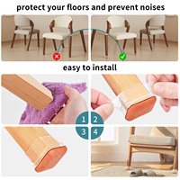 Protège-pieds de chaise carrés en feutre antidérapants réutilisables transparents avec couvre-pieds en silicone pour meubles