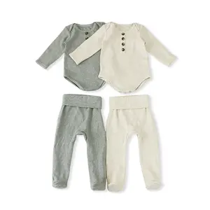 Baju Tidur Bayi Laki-laki Baru Lahir, Piyama Set Romper Katun Kustom Musim Dingin