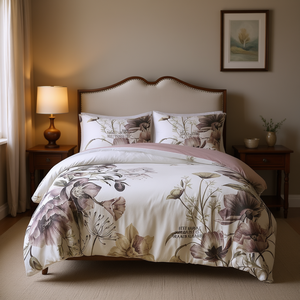 Juego de Funda Nórdica de Algodón Estampado de 3 Piezas, Ropa de Cama Floral Clásica para el Hogar, Transpirable para Todas las Estaciones - Product Image 2
