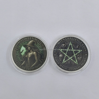 Pièce de monnaie en métal de 1 oz 40 mm de haute qualité, personnalisée, imprimée, Noël, Halloween, sorcière, en vrac