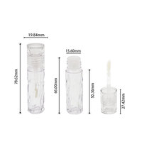 Nouveau design, tubes de brillant à lèvres vides mini transparents de haute qualité avec bouchon à vis, flacon de brillant à lèvres personnalisé à tête sphérique