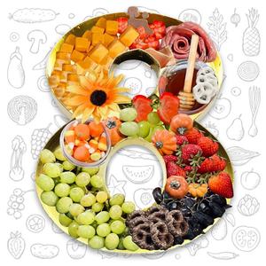 Caja Decorativa con Forma de Número para Cumpleaños y Aniversarios, de Cartón Dorado, Rellenable con Frutas Dulces, para Charcutería - Product Image 1