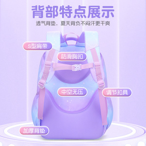 Sesame Baby Elementary <b>School</b> <b>Backpack</b> For Girls 14 In Gradient Cartoon Lightweight Multiple Pockets <b>School</b> Education - Product Image 2