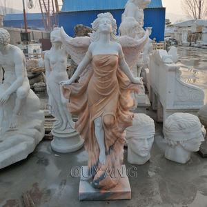 Quyang mão esculpida tamanho de vida famosa religioso, jardim, mármore, saint michael, escultura, pedra, estátua de arqueio - Product Image 3