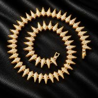 Collier chaîne à pointes épissées Panthère 16 mm en alliage, bijou tendance hip-hop pour homme, accessoire de mode, cadeau