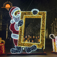 Grand cadre photo LED en forme de boîte cadeau pour centre commercial, motif lumineux extérieur étanche, décoration commerciale de fêtes, en stock