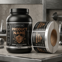 Individueller Sporternährungs-Etikettendruck für Proteinpulver-Dosen und Nahrungsergänzungsmittel-Flaschen